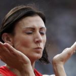 Russia's Natalya Antyukh reacts after a women's 400m hurdles qualifying race during the athletics in the Olympic Stadium at the 2012 Summer Olympics, London, Sunday, Aug. 5, 2012. (AP Photo/Lee Jin-man) AP